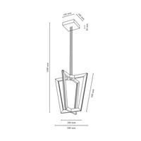 Leif Pendant Lamp ''In&Out'' 8xLED 24V Integrated 5320lm 3000K 57W Walnut Beech Wood/Transparent PVC Cable 1539176