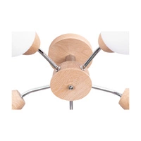 Lampa sufitowa z drewna Parma 5xE27 maks. 60W dąb olejowany/chrom metal/białe szkło 8320574