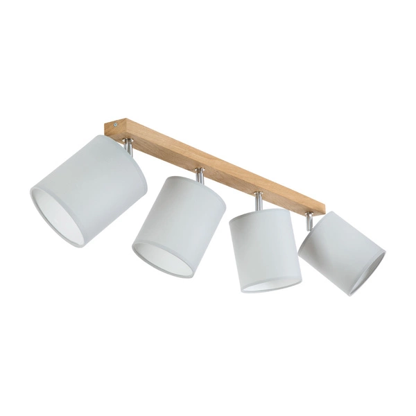 Aprillia Ceiling Lamp 4xE27 Max.25W Oiled Oak/Gray Fabric Shade 56745474