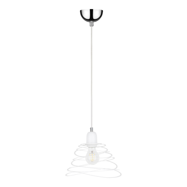 Komet Pendant Lamp 1xE27 Max.60W Chrome Metal/White Metal/White PVC Cable