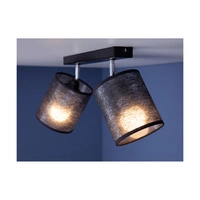 Nevoa Ceiling Lamp 2xE27 Max.25W Black Metal/Chrome Metal/Black Fabric Shade 56795204
