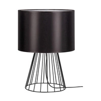 Swan Table Lamp 1xE27 Max.40W Black Metal/Black PVC Cable/Black Fabric Shade 89249104