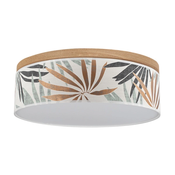 Hoja Ceiling Lamp Incl. 1xLED Integrated 1650lm 2700K 18W Stained Pine Brown/Multicolor Wallpaper Shade 4015111011131