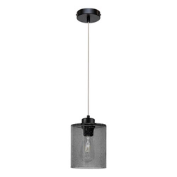 Lampa Wisząca Zefir 1xE27 Max.60W Czarny Metal/Przezroczysty Kabel PCV/Szkło Dymne 111870104