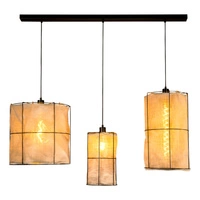Lampa Wisząca Marinero 3xE27 Max.15W LED Czarny Metal/Czarny Kabel Tkaninowy/Beżowy Lniany Klosz 184119304