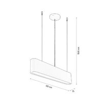 Lampa wisząca Illumina w zestawie 1xLED Zintegrowany 1350lm 3000K 21W Czarny metal/Przezroczysty kabel PVC/Czarny klosz z tkaniny 1930104