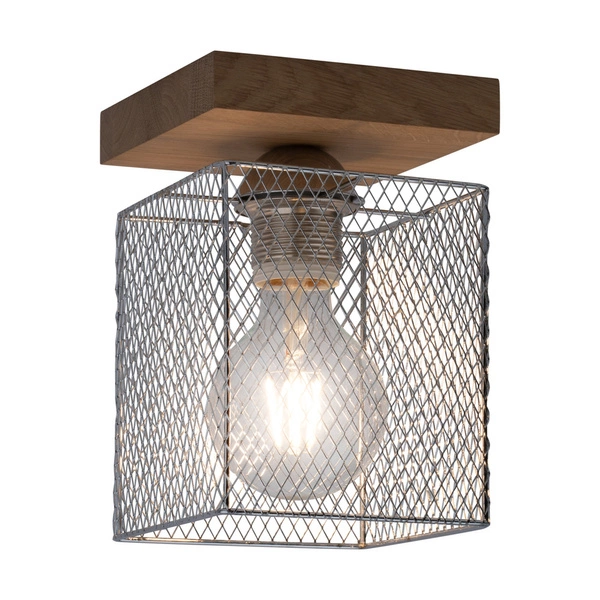 Lampa sufitowa Norman Wood 1xE27 Max.25W Dąb olejowany/Chromowany metal 8175174
