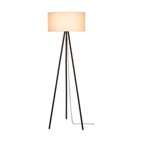 Lampa podłogowa Dove 1xE27 maks. 40W Czarny metal/czarny kabel PCV/biały klosz z tkaniny 15111004