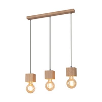 Trongo Square Pendant Lamp 3xE27 Max.60W Oiled Oak/Anthracite Fabric Cable 7161374L