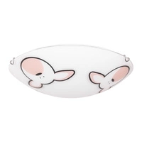 Rubby Ceiling Lamp 2xE27 Max.60W Chrome Metal/White Glass with Rabbit Pattern 4574002