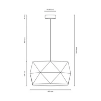 Lampa wisząca Finja 1xE27 maks. 60W chromowany metal/biały kabel z tkaniny/biały klosz z tkaniny 1841828