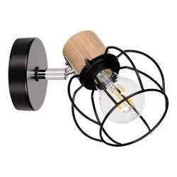 Phiphi Wall lamp 1xE27 Max.60W Black/Chrome/Oiled Oak 26114104