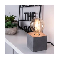 Strong Square Table Lamp 1xE27 Max.25W Gray Concrete/Black PVC Cable 6170936