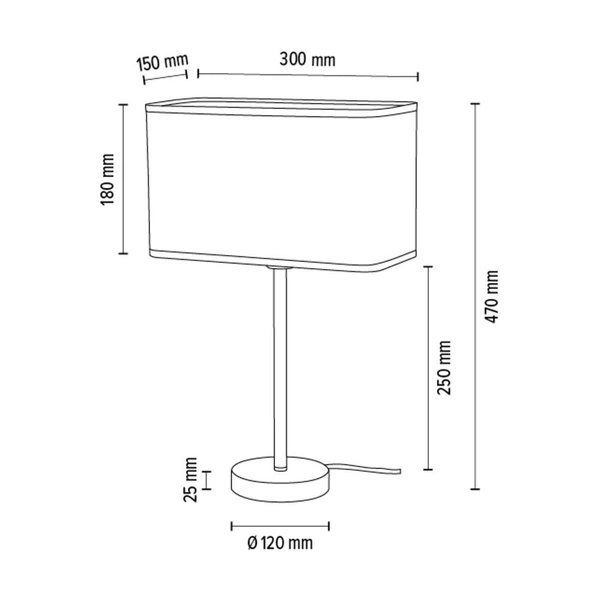 Cadre Table Lamp 1xE27 Max.25W Black Metal/Black PVC Cable/Black Fabric Cable 93940104