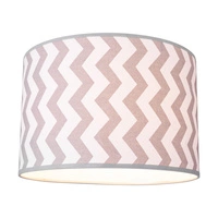 Lampshade Cylinder E27 H40 White-Blue Cotton with zigzag pattern A0268