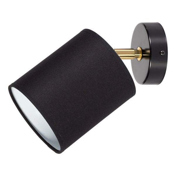 Aprillia Wall Lamp 1xE27 Max.25W Black Metal/Gold Metal/Black Fabric Shade 56346104