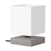 Great Table Lamp 1xE27 Max.25W Gray Concrete/Black Fabric Cable/White Fabric Shade 7511936