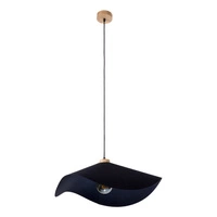Hattu Pendant Lamp 1xE27 Max.40W Oiled Oak/Black Fabric Cable/Black Fabric Shade 1615119174
