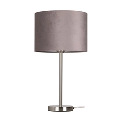 Scarlett Table Lamp 1xE27 Max.40W Satin Metal/Transparent PVC Cable/Gray Velvet Shade 7752027