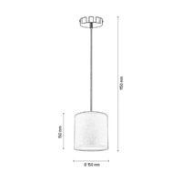 Ora Pendant Lamp 1xE27 Max.25W Black Metal/Transparent PVC Cable/Gold Fabric Shade 962041121