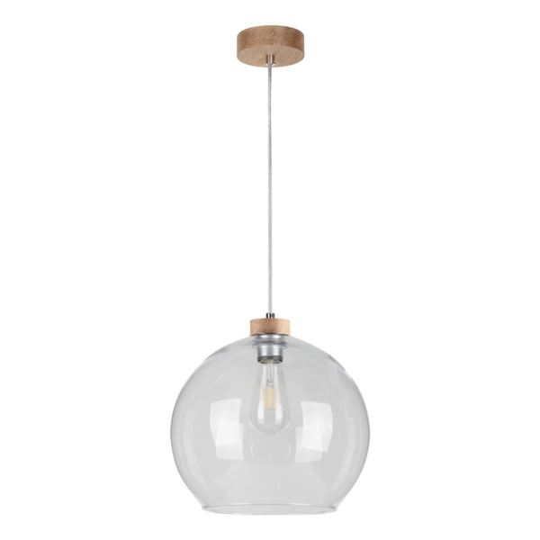 Laguna Wood Lampa Wisząca 1xE27 Max.60W Dąb Olejowany/Transparentny PVC/Transparentny 18730174