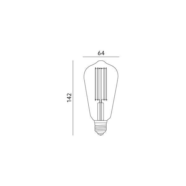 FILAMENT LED bulb E27 7W warm 2700K teardrop ST64