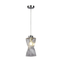 Lampa wisząca Twist 1xE27 Max.25W Metal Chrom/Przezroczysty kabel PVC/Przezroczyste szkło 13620128