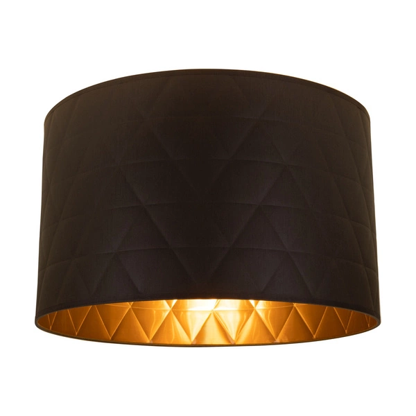 Lampshade Cylinder E27 H30 Black Synthetic Fabric with copper foil A0734