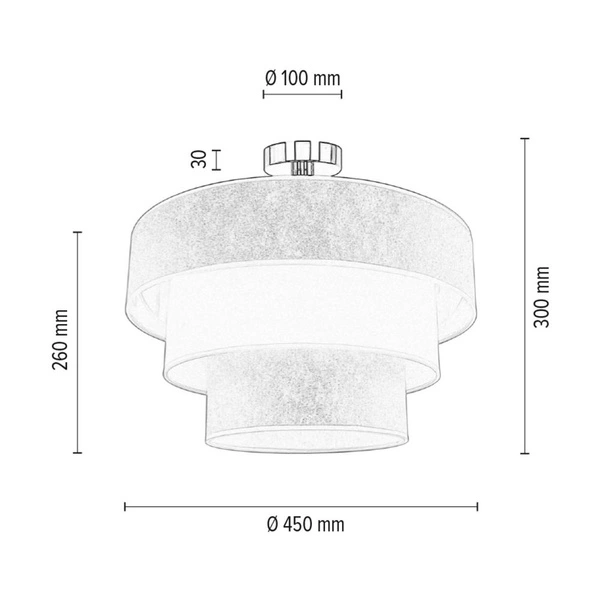 Ora Lampa Sufitowa 1xE27 Max.40W Czarny Metal/Złoty-Kremowy Klosz Tkaniny 96204221