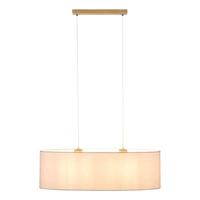 Lampa Wisząca Dove 2xE27 Max.40W Dąb Olejowany/Przezroczysty Kabel PCV/Abażur z szarej tkaniny 17390274