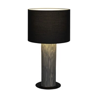 Pino Mix Table Lamp 1xE27 Max.40W Stained Pine Gray/Black Metal/Black Fabric Cable/Anthracite Fabric Shade 776048904