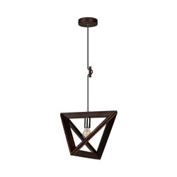 Trigonon Pendant Lamp 1xE27 Max.60W Walnut Beech Wood/Black Fabric Cable