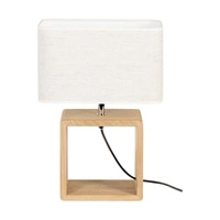 Boho Lampa Stołowa 1xE27 Max.25W Dąb Olejowany/Czarny Oplot/Beżowy 77091174