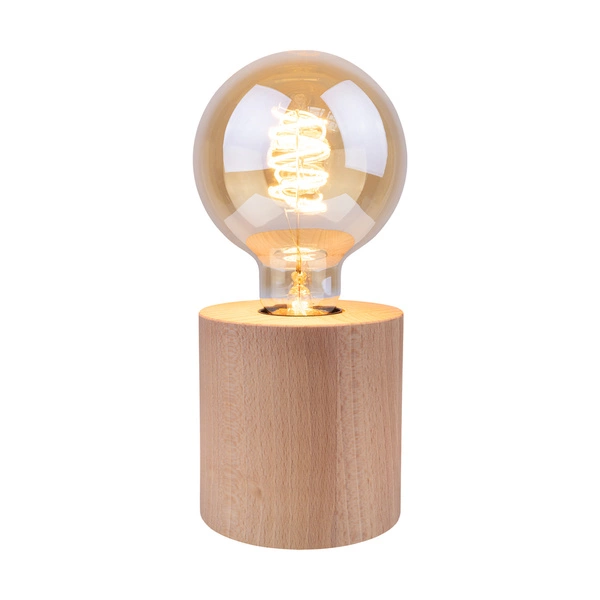 Trongo Round Table Lamp 1xE27 Max.25W Beech Wood/Black PVC Cable 7013309500000