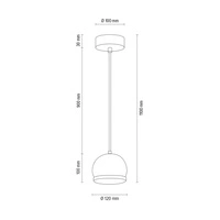 Ball Wood Pendant Lamp Incl. 1xLED GU10 5W Oiled Oak/Black Metal 5143174