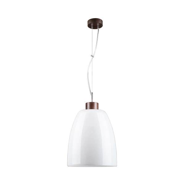 Campana Lampa Wisząca 1xE27 Max,60W Orzech/Transparentny/Biały 9844076