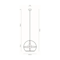 Casa Palla Pendant Lamp 1xE27 Max.60W Black/Oiled Oak 178419104