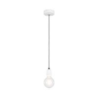 Porcia Pendant Lamp 1xE27 Max.60W White Metal/White Ceramics/Anthracite Fabric Cable 9181102
