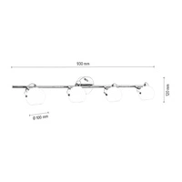 Ida Ceiling Lamp Incl. 4xLED Integrated 1600lm 2700K 3W Chrome Metal/White Glass 2760428