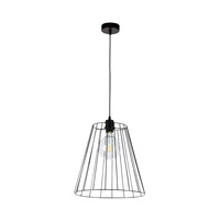 Swan Pendant Lamp 1xE27 Max.60W Black Metal/Black PVC Cable 19349104