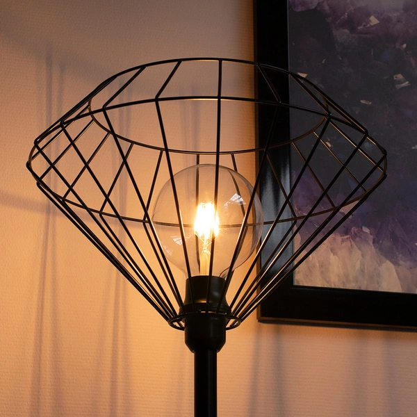 Raquelle Floor Lamp 1xE27 Max.60W Black/Black PVC 12470104