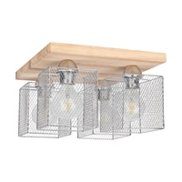 Norman Wood Ceiling Lamp 4xE27 Max.25W Oiled Oak/Chrome Metal 8175474