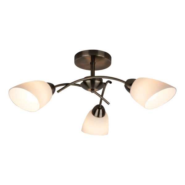 Viletta Ceiling Lamp 3xE27 Max.60W Patina Metal/White Glass 8141311