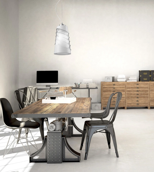 Crister Pendant Lamp 1xE27 Max.60W Chrome Metal/Transparent-White Glass 1680128