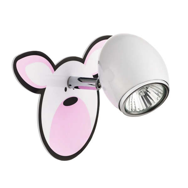 Rubby Wall Lamp 1xGU10 Max.50W White Metal/Chrome Metal/Multicolor Synthetic Material with Rabbit Pattern 2107102