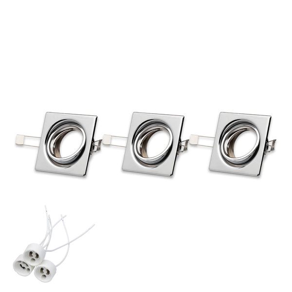 Cristaldream Set of Downlights 3xGU10 Max.50W Chrome Metal 23050328