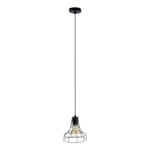 Outline Pendant Lamp 1xE27 Max.60W Black Metal/Black PVC Cable 1330104