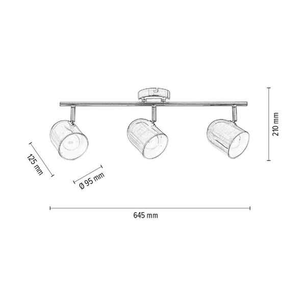 Olivia Ceiling Lamp 3xE27 Max.60W Satin Metal 2764327
