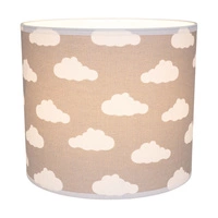 Lampshade Cylinder E27 H20 Gray-White Fabric with cloud pattern A1323