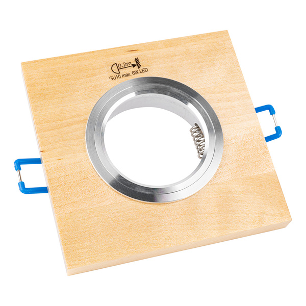 Vitar Wood Square Downlight 1xGU10 Max.6W LED Birch Wood